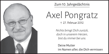 Anzeige von Axel Pongratz von  Werbepost 