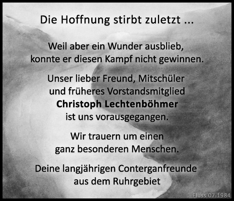  Traueranzeige für Christoph Lechtenböhmer vom 05.02.2022 aus Kölner Stadt-Anzeiger / Kölnische Rundschau / Express