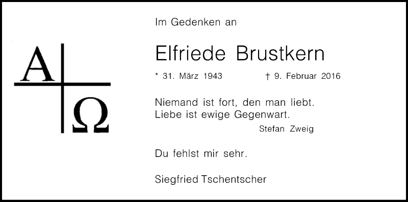  Traueranzeige für Elfriede Brustkern vom 18.07.2023 aus Kölner Stadt-Anzeiger / Kölnische Rundschau / Express