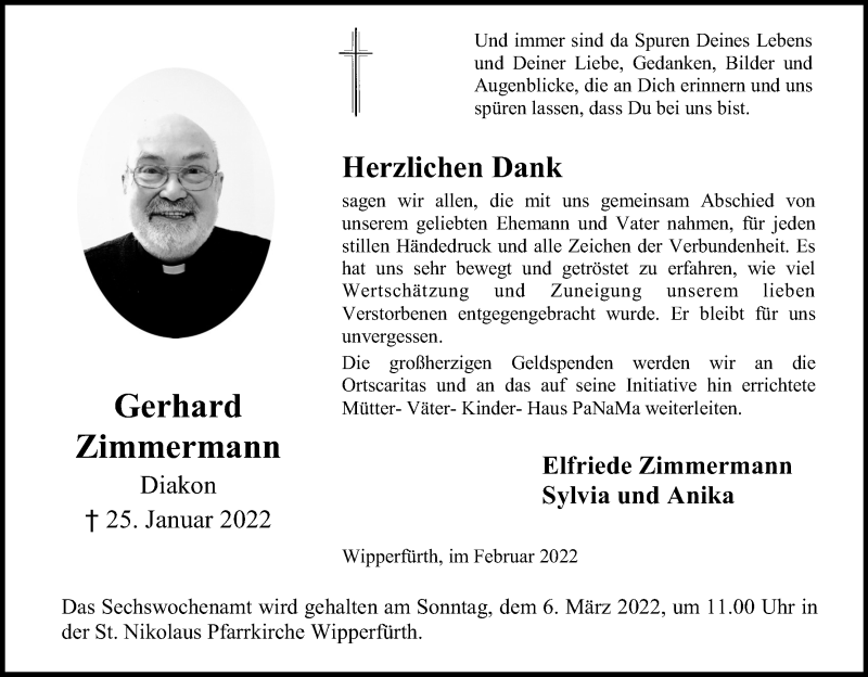  Traueranzeige für Gerhard Zimmermann vom 26.02.2022 aus Kölner Stadt-Anzeiger / Kölnische Rundschau / Express