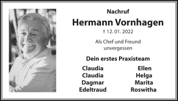 Anzeige von Hermann Vornhagen von  Schaufenster/Blickpunkt 