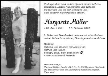 Anzeige von Margarete Müller von Kölner Stadt-Anzeiger / Kölnische Rundschau / Express