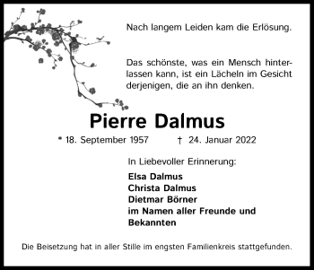 Anzeige von Pierre Dalmus von Kölner Stadt-Anzeiger / Kölnische Rundschau / Express