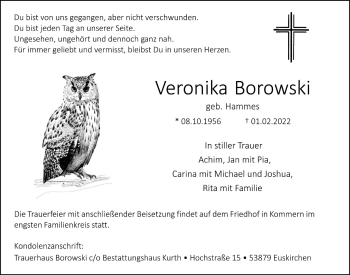 Anzeige von Veronika Borowski von  Blickpunkt Euskirchen 