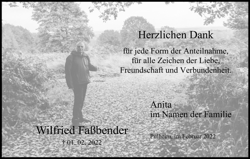  Traueranzeige für Wilfried Faßbender vom 26.02.2022 aus Kölner Stadt-Anzeiger / Kölnische Rundschau / Express