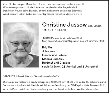 Anzeige von Christine Jussow von  Blickpunkt Euskirchen 