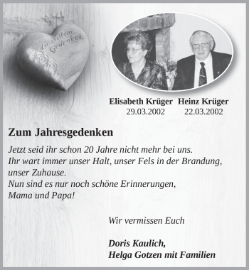 Anzeige von Elisabeth Krüger von  Blickpunkt Euskirchen 