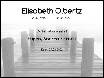 Anzeige von Elisabeth Olbertz von Kölner Stadt-Anzeiger / Kölnische Rundschau / Express