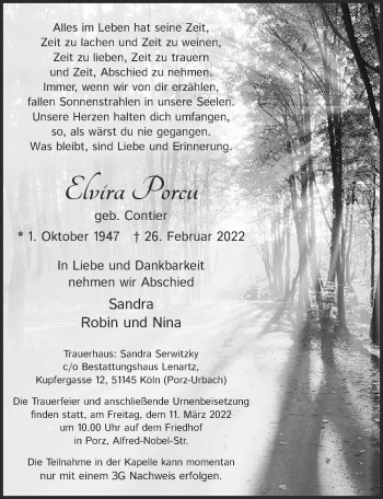 Anzeige von Elvira Porcu von  EXPRESS - Die Woche 