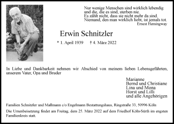 Anzeige von Erwin Schnitzler von  EXPRESS - Die Woche 