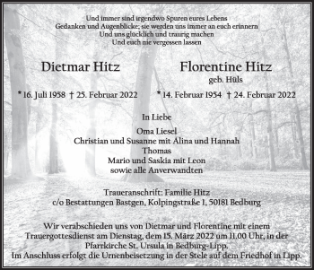 Anzeige von Florentine Hitz von  Werbepost 