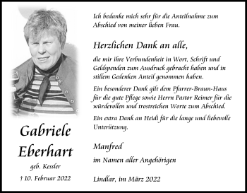 Anzeige von Gabriele Eberhart von Kölner Stadt-Anzeiger / Kölnische Rundschau / Express