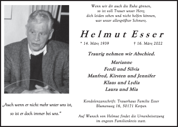 Anzeige von Helmut Esser von  Werbepost 