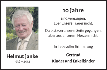 Anzeige von Helmut Janke von  Blickpunkt Euskirchen 