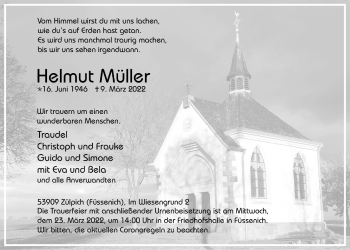 Anzeige von Helmut Müller von  Blickpunkt Euskirchen 