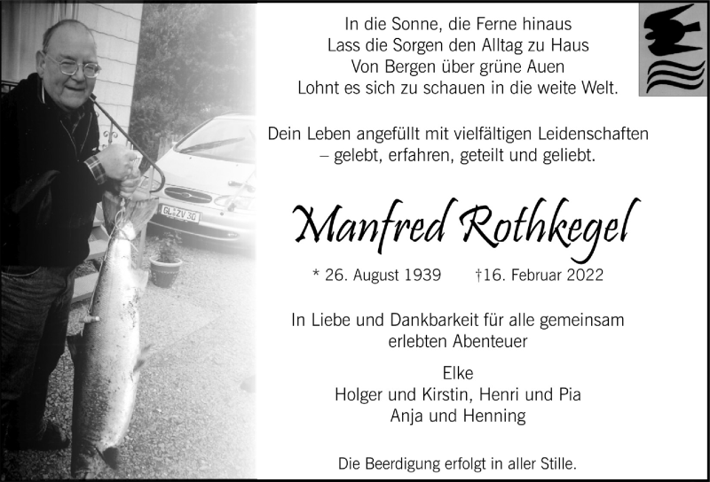  Traueranzeige für Manfred Rothkegel vom 04.03.2022 aus  Bergisches Handelsblatt 