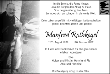 Anzeige von Manfred Rothkegel von  Bergisches Handelsblatt 