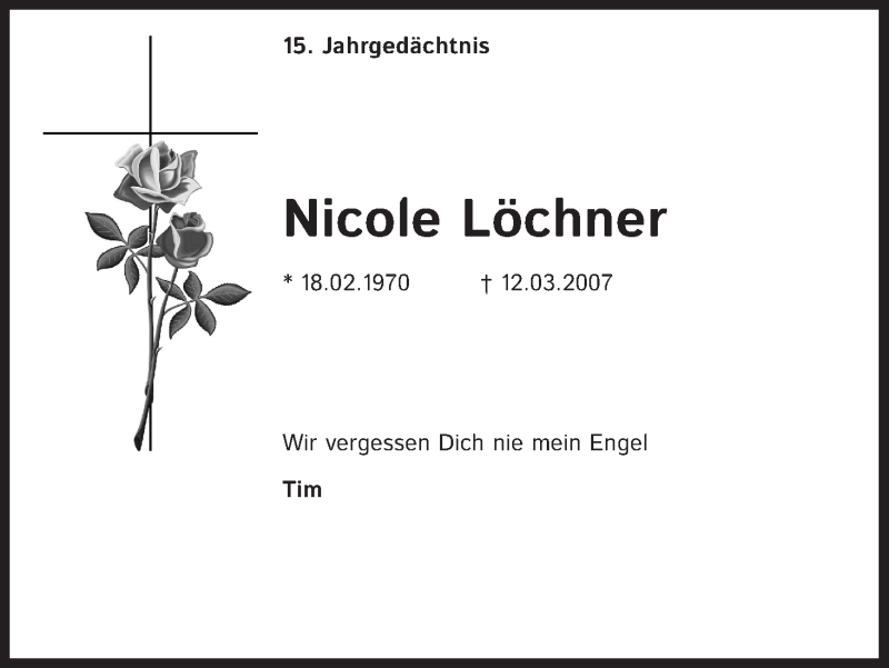  Traueranzeige für Nicole Löchner vom 12.03.2022 aus Kölner Stadt-Anzeiger / Kölnische Rundschau / Express