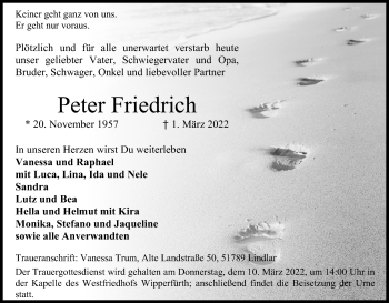 Anzeige von Peter Friedrich von Kölner Stadt-Anzeiger / Kölnische Rundschau / Express