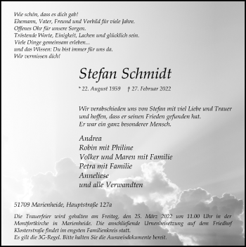 Anzeige von Stefan Schmidt von  Anzeigen Echo 