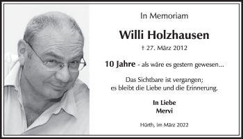 Anzeige von Willi Holzhausen von  Wochenende 