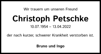 Anzeige von Christoph Petschke von Kölner Stadt-Anzeiger / Kölnische Rundschau / Express