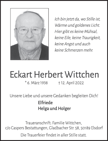 Anzeige von Eckart Herbert Wittchen von  Werbepost 