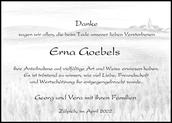 Anzeige von Erna Goebels von  Blickpunkt Euskirchen 