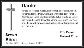 Anzeige von Erwin Kurm von  Werbepost 