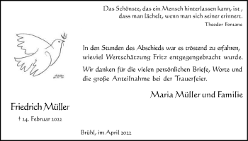 Anzeige von Friedrich Müller von  Schlossbote/Werbekurier 