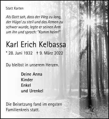 Anzeige von Karl Erich Kelbassa von  Anzeigen Echo 