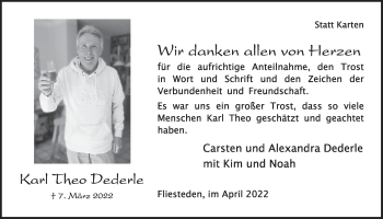 Anzeige von Karl Theo Dederle von  Werbepost 