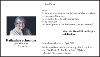 Anzeige von Katharina Schneider von  Schaufenster/Blickpunkt 