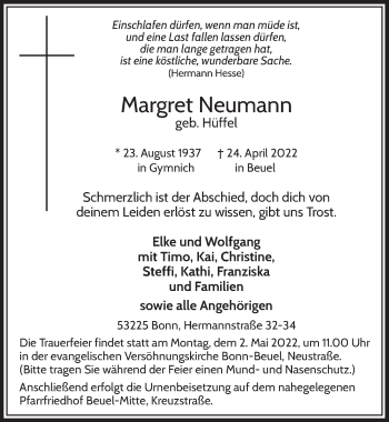 Anzeige von Margret Neumann von  Werbepost 