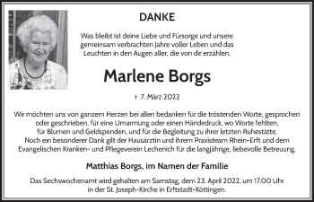 Anzeige von Marlene Borgs von  Werbepost 