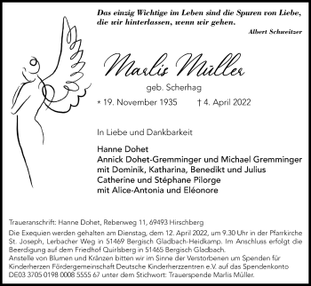 Anzeige von Marlis Müller von Kölner Stadt-Anzeiger / Kölnische Rundschau / Express
