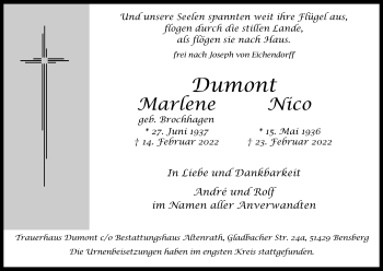 Anzeige von Nico Dumont von Kölner Stadt-Anzeiger / Kölnische Rundschau / Express