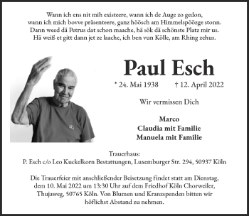 Anzeige von Paul Esch von  EXPRESS - Die Woche 