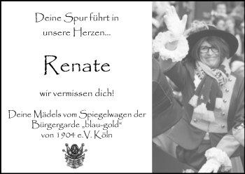 Anzeige von Renate  von Kölner Stadt-Anzeiger / Kölnische Rundschau / Express