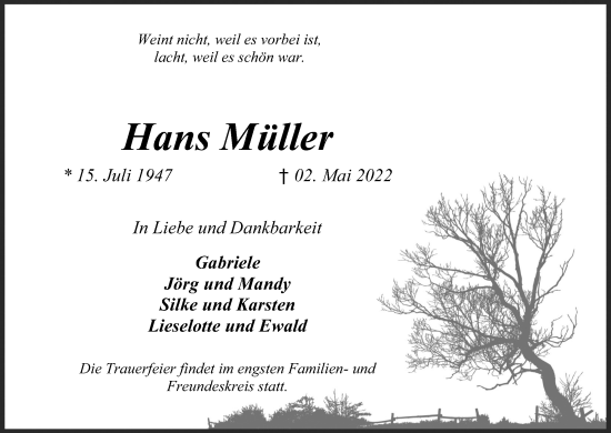 Anzeige von Hans Müller von Kölner Stadt-Anzeiger / Kölnische Rundschau / Express