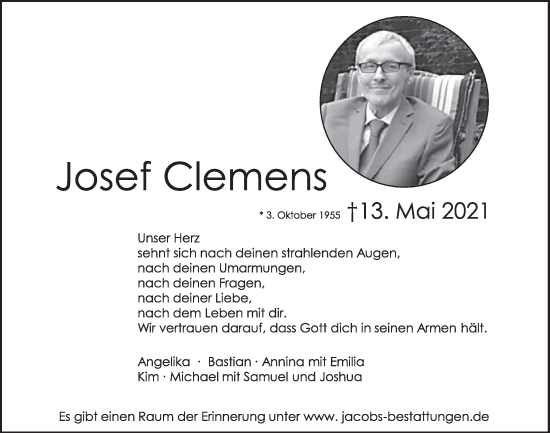 Anzeige von Josef Clemens von  Werbepost 