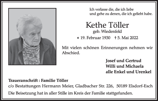 Anzeige von Kethe Töller von  Werbepost 