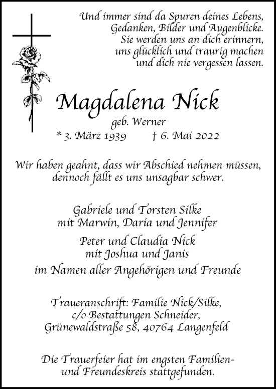 Anzeige von Magdalena Nick von  Lokale Informationen 