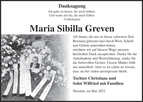 Anzeige von Maria Sibilla Greven von  Werbepost 