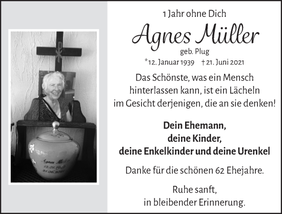 Anzeige von Agnes Müller von  Bergisches Handelsblatt 