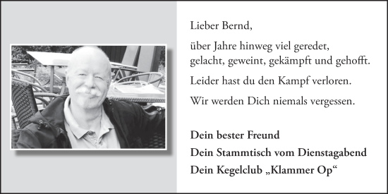 Anzeige von Bernd  von  Lokalanzeiger 