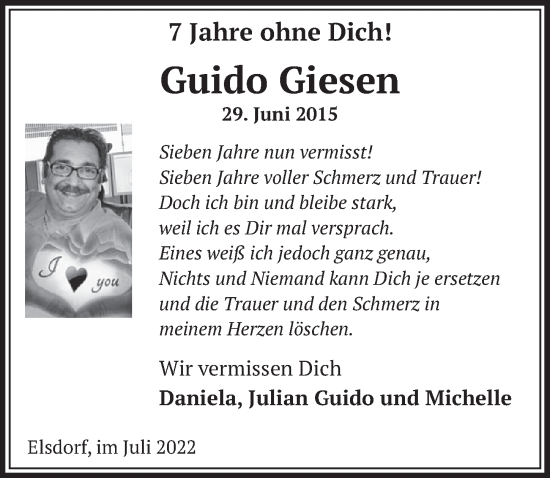 Anzeige von Guido Giesen von  Werbepost 