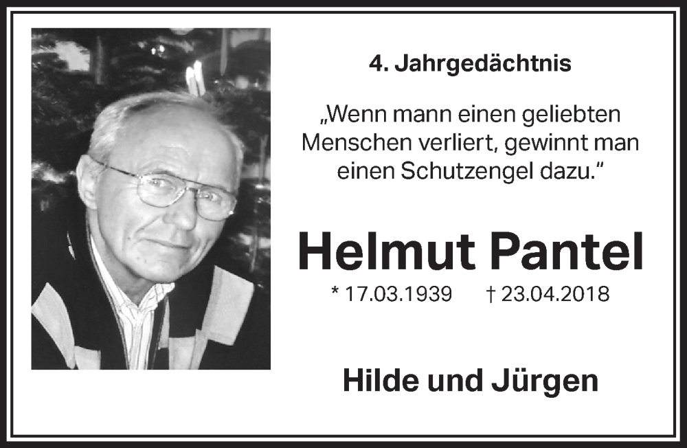  Traueranzeige für Helmut Pantel vom 18.07.2023 aus  Bergisches Handelsblatt 