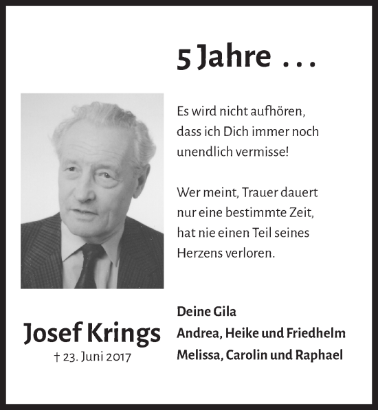 Anzeige von Josef Krings von  Blickpunkt Euskirchen 