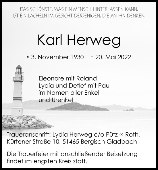 Anzeige von Karl Herweg von Kölner Stadt-Anzeiger / Kölnische Rundschau / Express